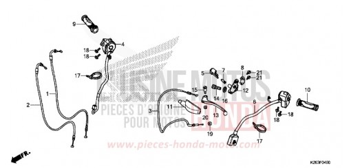 LEVIER DE GUIDON/COMMUTATEUR/CABLE MSX125D de 2013